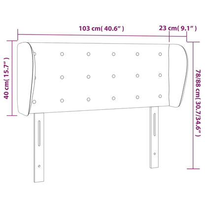 Kopfteil mit Ohren Dunkelgrün 103x23x78/88 cm Samt