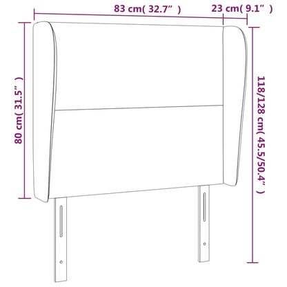 Kopfteil mit Ohren Schwarz 83x23x118/128 cm Stoff