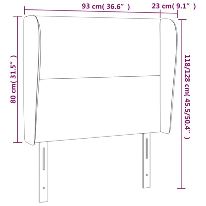 Kopfteil mit Ohren Hellgrau 93x23x118/128 cm Stoff