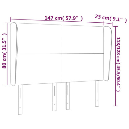 Kopfteil mit Ohren Schwarz 147x23x118/128 cm Kunstleder