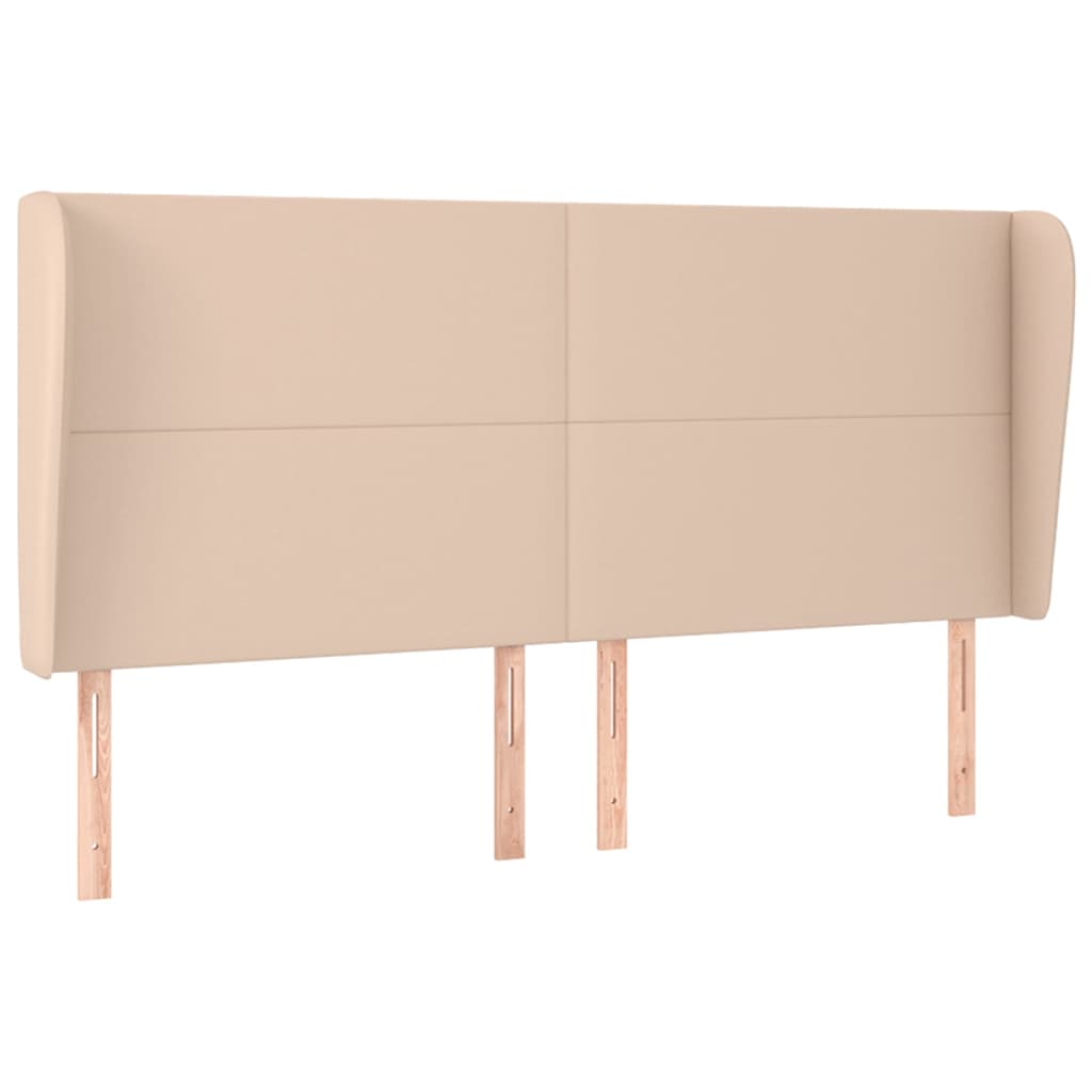 Kopfteil mit Ohren Cappuccino-Braun 163x23x118/128cm Kunstleder