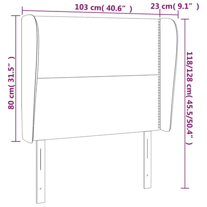 Kopfteil mit Ohren Dunkelbraun 103x23x118/128 cm Stoff