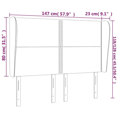 Kopfteil mit Ohren Schwarz 147x23x118/128 cm Samt