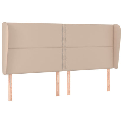 Kopfteil mit Ohren Cappuccino-Braun 183x23x118/128cm Kunstleder