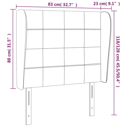 Kopfteil mit Ohren Schwarz 83x23x118/128 cm Stoff