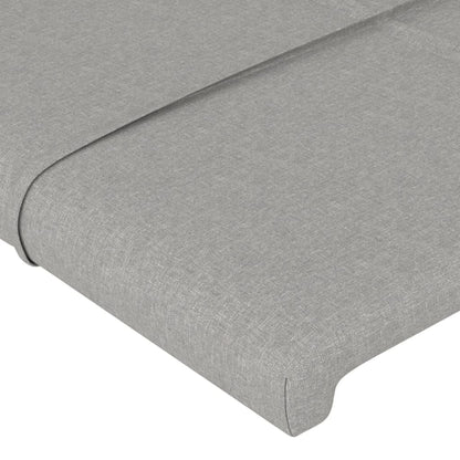 Kopfteil mit Ohren Hellgrau 103x23x118/128 cm Stoff