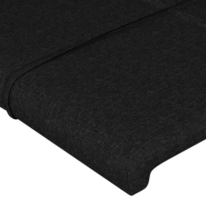 Kopfteil mit Ohren Schwarz 147x23x118/128 cm Stoff