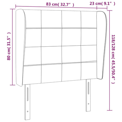 Kopfteil mit Ohren Hellgrau 83x23x118/128 cm Samt