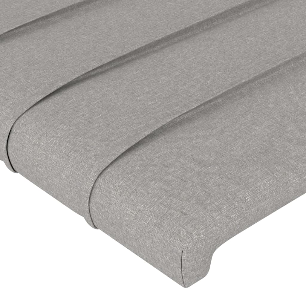 Kopfteil mit Ohren Hellgrau 83x23x118/128 cm Stoff