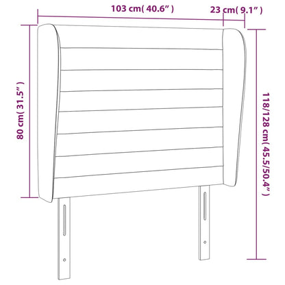 Kopfteil mit Ohren Dunkelbraun 103x23x118/128 cm Stoff