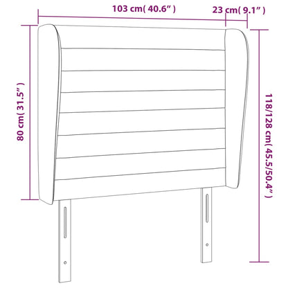 Kopfteil mit Ohren Creme 103x23x118/128 cm Stoff