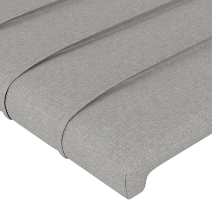 Kopfteil mit Ohren Hellgrau 147x23x118/128 cm Stoff