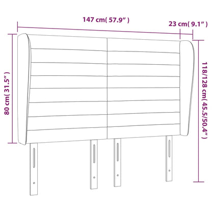 Kopfteil mit Ohren Hellgrau 147x23x118/128 cm Stoff