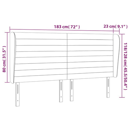 Kopfteil mit Ohren Dunkelbraun 183x23x118/128 cm Stoff