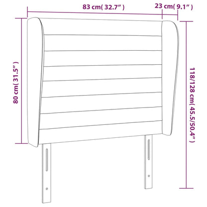 Kopfteil mit Ohren Hellgrau 83x23x118/128 cm Samt