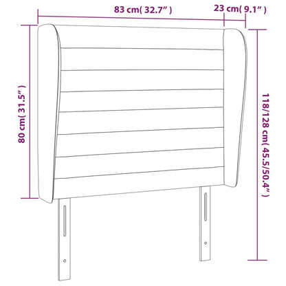 Kopfteil mit Ohren Schwarz 83x23x118/128 cm Samt