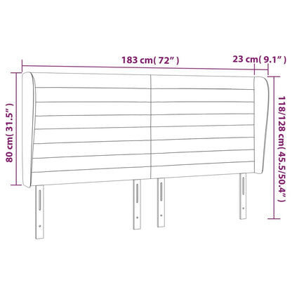 Kopfteil mit Ohren Dunkelblau 183x23x118/128 cm Samt