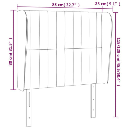 Kopfteil mit Ohren Hellgrau 83x23x118/128 cm Stoff