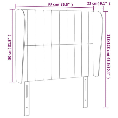 Kopfteil mit Ohren Dunkelbraun 93x23x118/128 cm Stoff