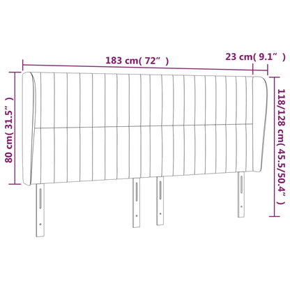 Kopfteil mit Ohren Dunkelbraun 183x23x118/128 cm Stoff