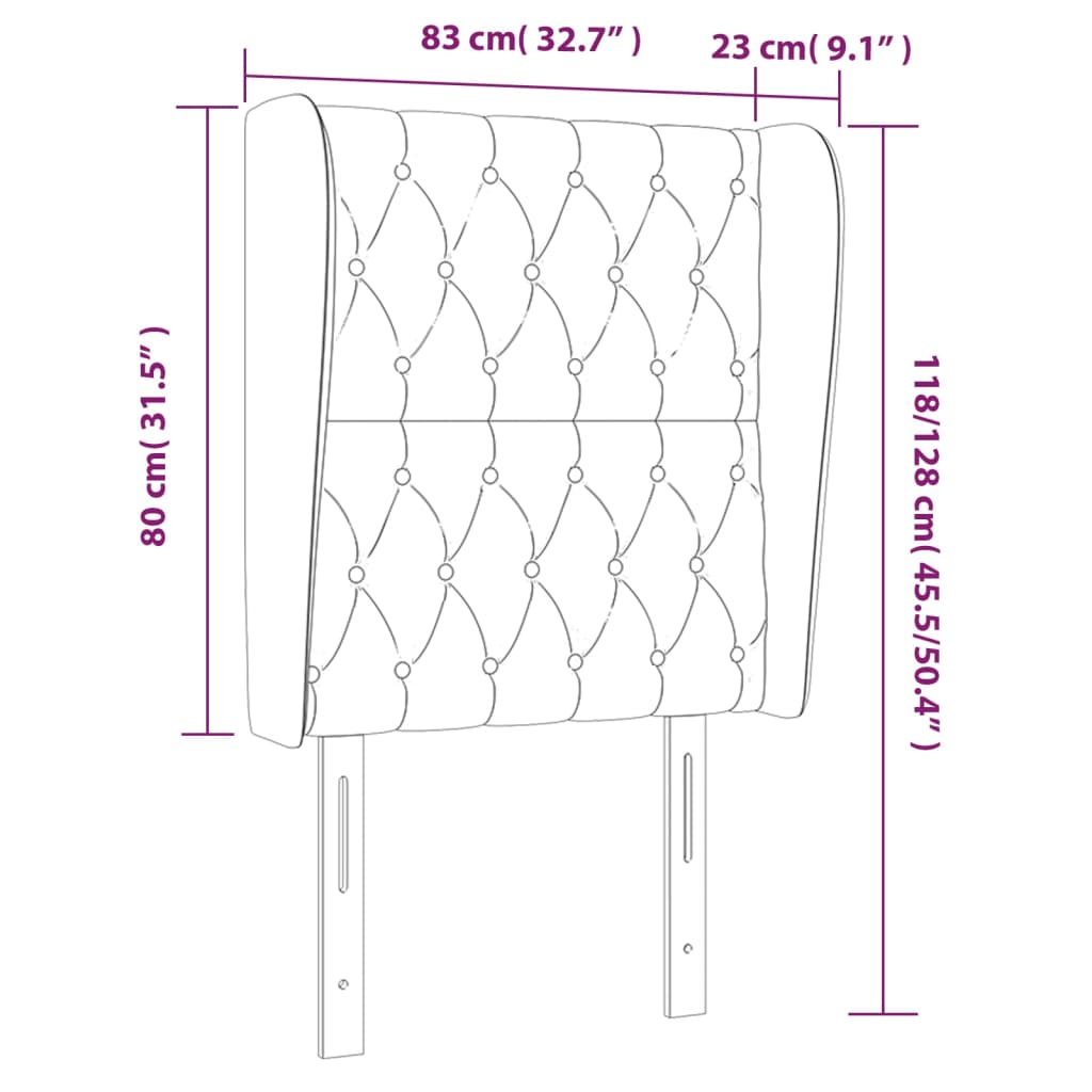 Kopfteil mit Ohren Dunkelbraun 83x23x118/128 cm Stoff