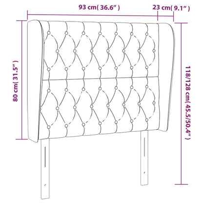 Kopfteil mit Ohren Dunkelbraun 93x23x118/128 cm Stoff