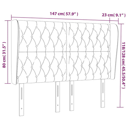 Kopfteil mit Ohren Dunkelbraun 147x23x118/128 cm Stoff