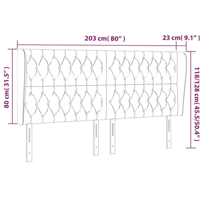 Kopfteil mit Ohren Creme 203x23x118/128 cm Stoff