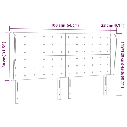 Kopfteil mit Ohren Creme 163x23x118/128 cm Stoff