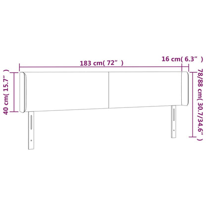 Kopfteil mit Ohren Schwarz 183x16x78/88 cm Samt