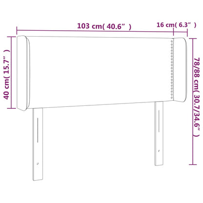 Kopfteil mit Ohren Dunkelgrau 103x16x78/88 cm Samt