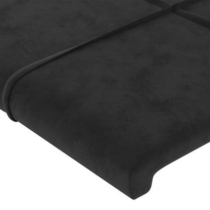 Kopfteil mit Ohren Schwarz 93x16x78/88 cm Samt