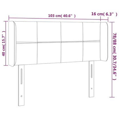 Kopfteil mit Ohren Dunkelblau 103x16x78/88 cm Samt