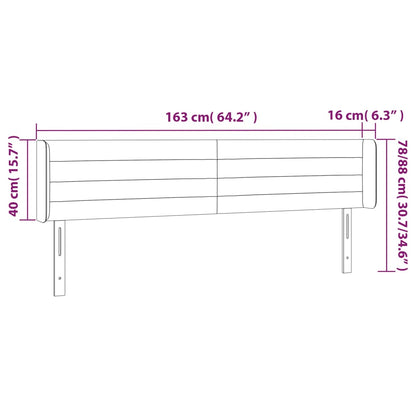 Kopfteil mit Ohren Dunkelblau 163x16x78/88 cm Samt