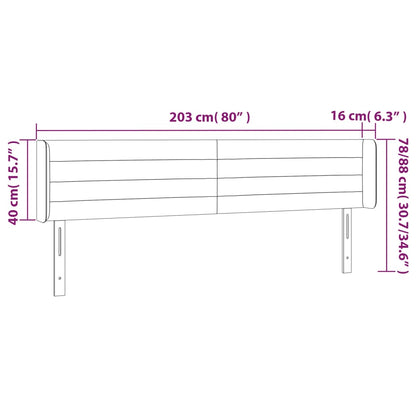 Kopfteil mit Ohren Rosa 203x16x78/88 cm Samt