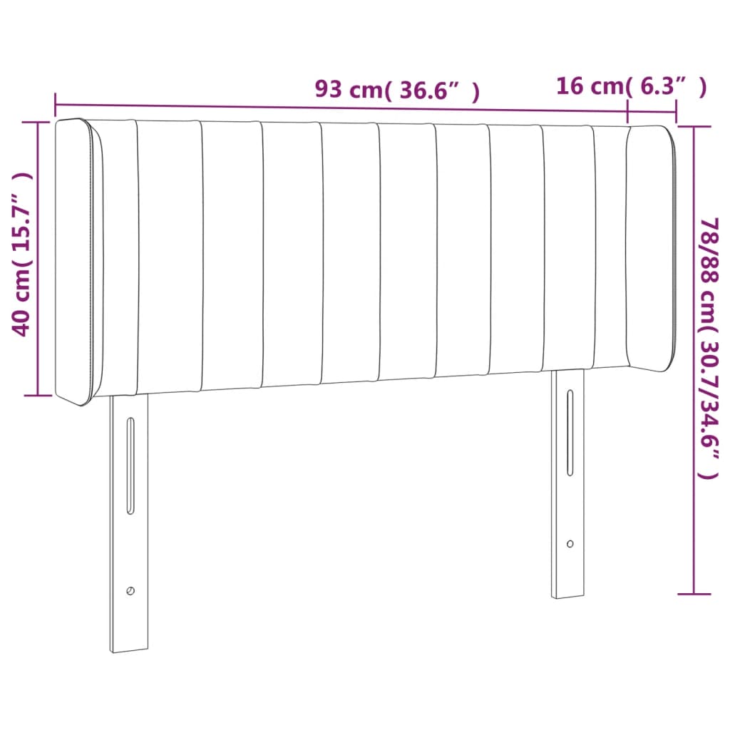 Kopfteil mit Ohren Grün 93x16x78/88 cm Stoff