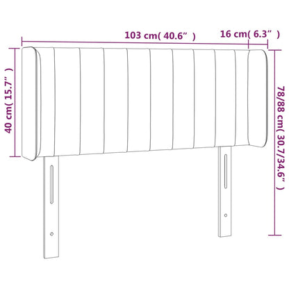 Kopfteil mit Ohren Dunkelgrau 103x16x78/88 cm Samt