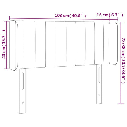 Kopfteil mit Ohren Schwarz 103x16x78/88 cm Samt