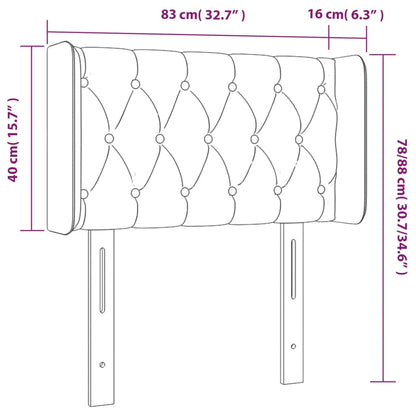 Kopfteil mit Ohren Dunkelgrau 83x16x78/88 cm Stoff