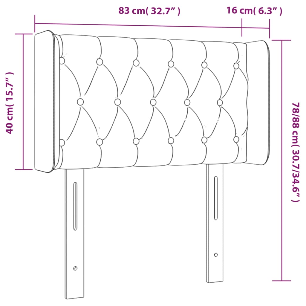 Kopfteil mit Ohren Dunkelbraun 83x16x78/88 cm Stoff