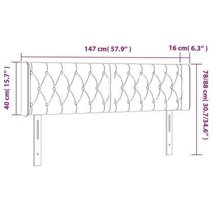 Kopfteil mit Ohren Dunkelgrau 147x16x78/88 cm Stoff