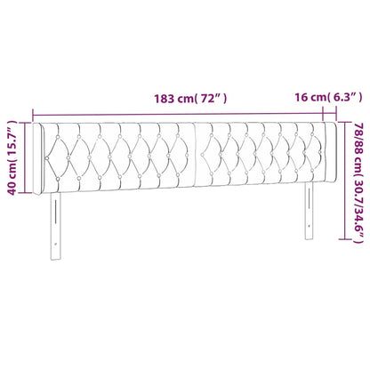 Kopfteil mit Ohren Hellgrau 183x16x78/88 cm Stoff