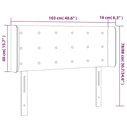 Kopfteil mit Ohren Hellgrau 103x16x78/88 cm Stoff