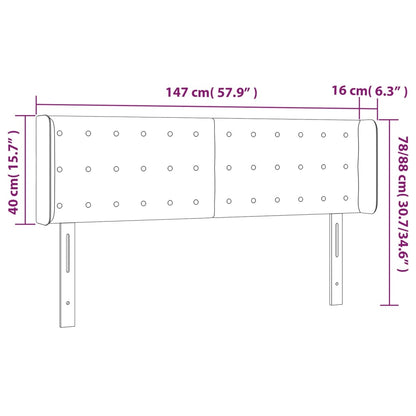 Kopfteil mit Ohren Dunkelgrau 147x16x78/88 cm Stoff