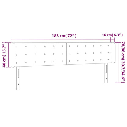 Kopfteil mit Ohren Hellgrau 183x16x78/88 cm Stoff