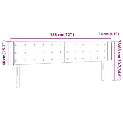 Kopfteil mit Ohren Dunkelgrau 183x16x78/88 cm Stoff