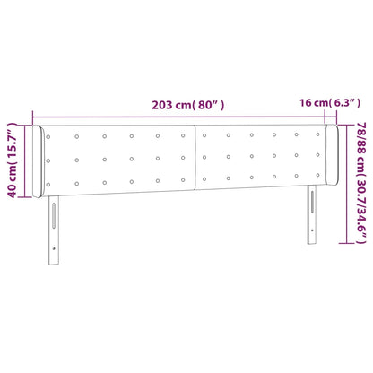 Kopfteil mit Ohren Dunkelgrau 203x16x78/88 cm Stoff