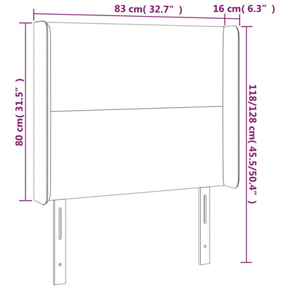 Kopfteil mit Ohren Hellgrau 83x16x118/128 cm Stoff