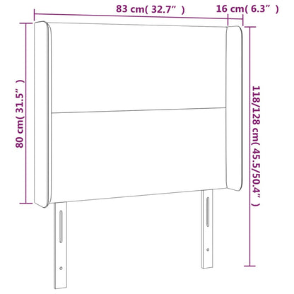 Kopfteil mit Ohren Dunkelgrau 83x16x118/128 cm Stoff