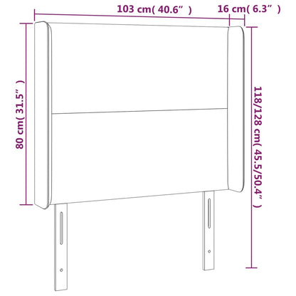 Kopfteil mit Ohren Hellgrau 103x16x118/128 cm Stoff